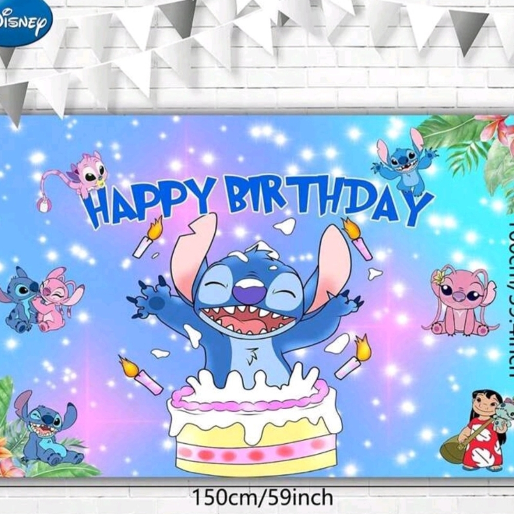 Disney Stitch Birthday Backdrop